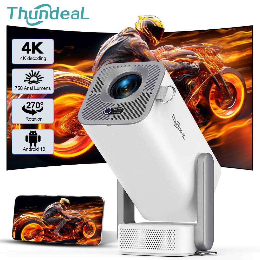 Home Cinema Hdmi - โปรเจคเตอร์ ThundeaL 4K Android Full HD