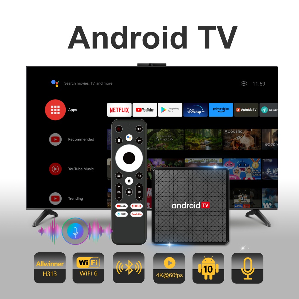 Home Cinema Hdmi - กล่องรับสัญญาณทีวี Wudung X5 ระบบ AndroidTV ชิปประมวลผล