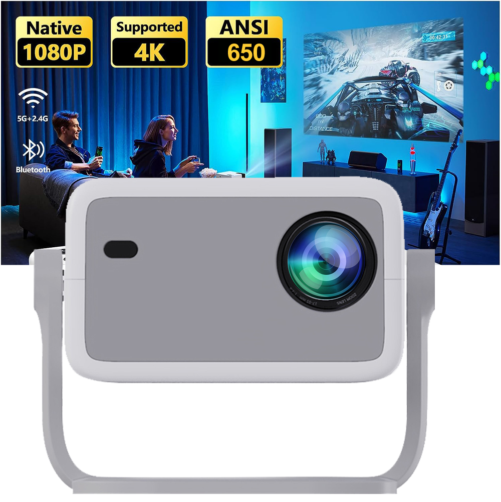 Home Cinema Hdmi - WZATCO WL018 Full HD 1080Pโปรเจคเตอร์ 4K