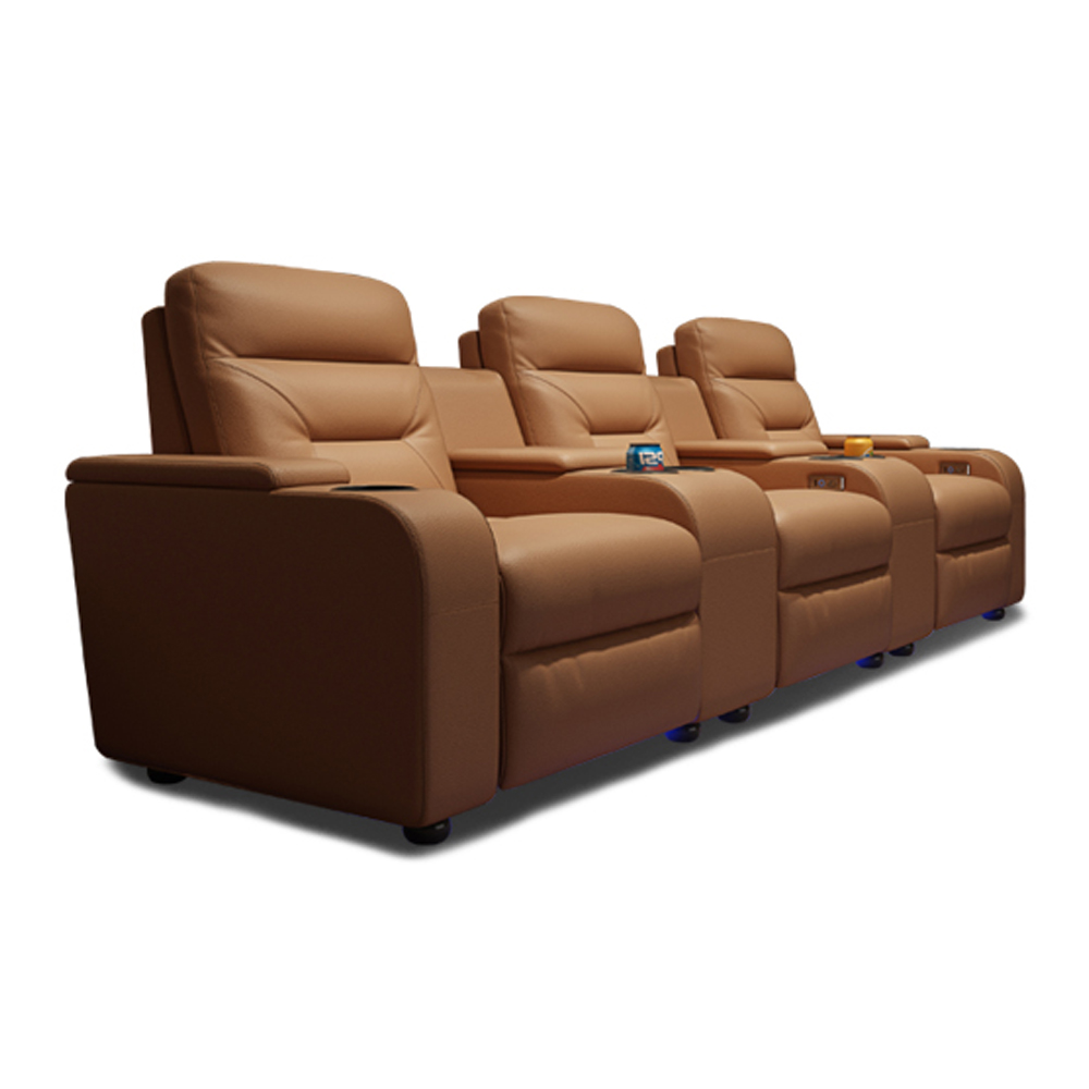 Home Cinema Couch - Linlamlim ชุดโซฟาหนังแท้พร้อมที่นั่งปรับเอนได้, เก้าอี้เอนโรงภาพยนตร์แบบนอร์ดิกสำหรับโรงภาพยนตร์