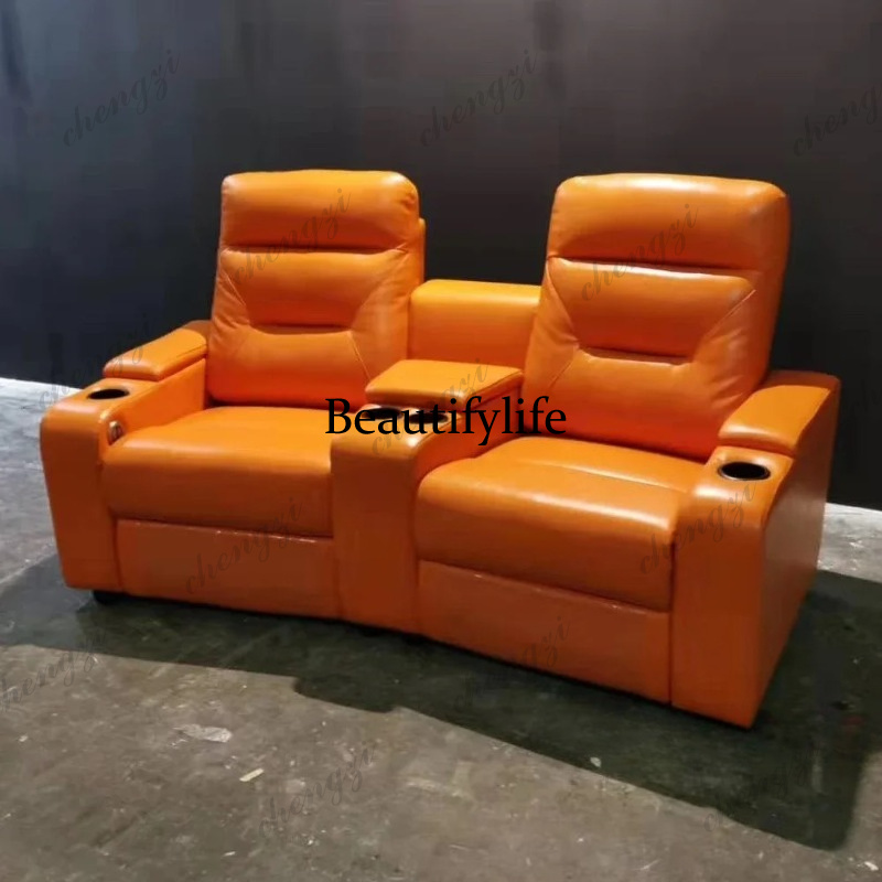 Home Cinema Couch - ชุดโซฟาหนังพร้อมที่นั่งปรับเอนด้วยระบบไฟฟ้า, โซฟาปรับเอนไฟฟ้าสำหรับโรงภาพยนตร์, โซฟาห้องนั่งเล่นสไตล์นอร์ดิก