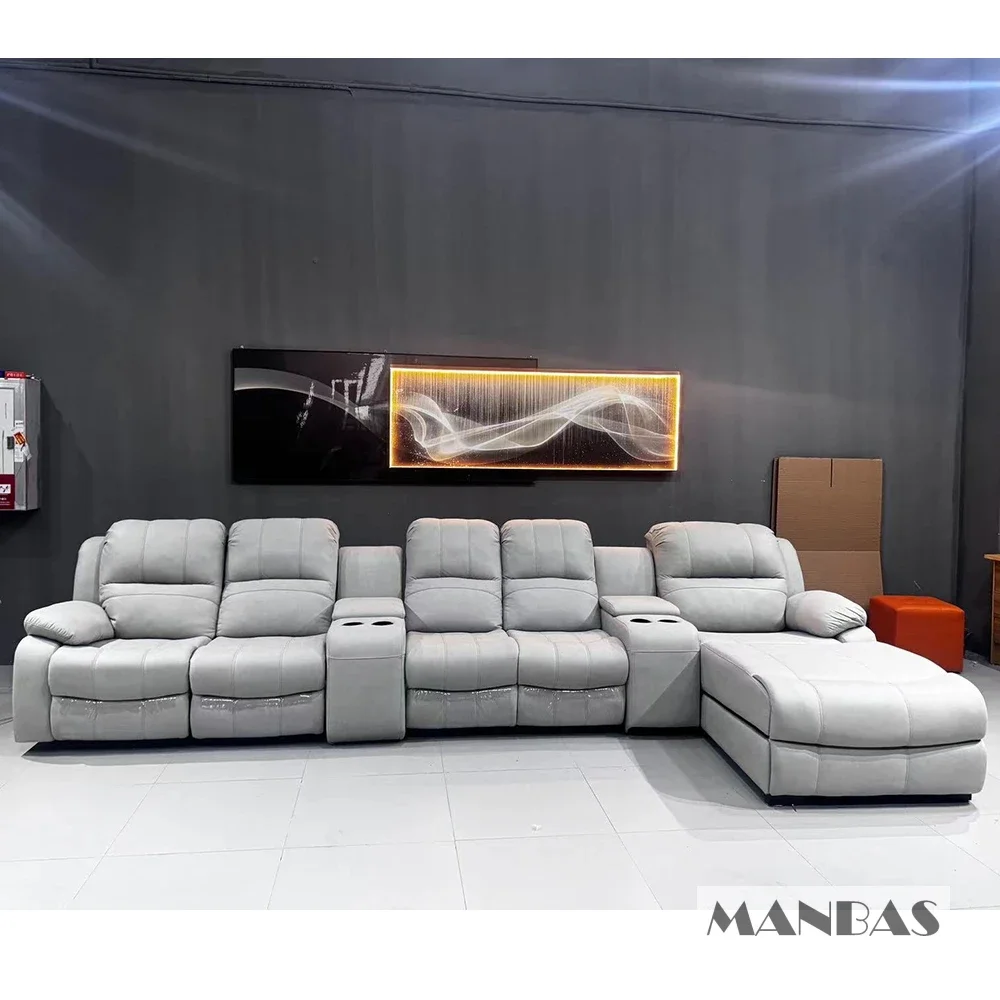 โซฟาหนังแท้ปรับเอนด้วยมือและระ - Home Cinema Couch บทวิจารณ์และราคา