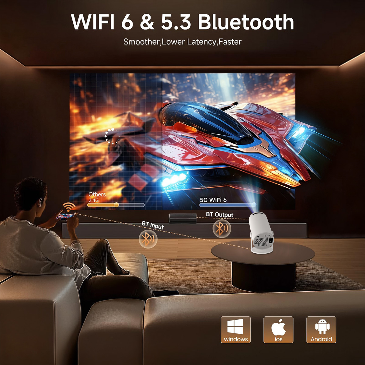โปรเจคเตอร์ 4K HD รองรับความละ - Home Cinema Rack บทวิจารณ์และราคา