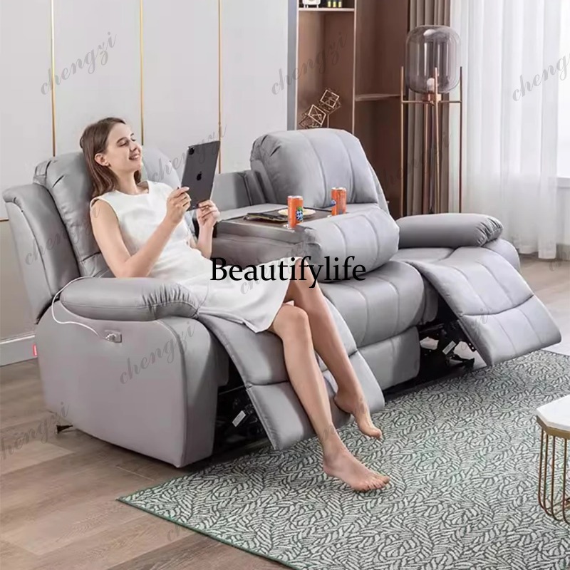 โซฟาหนังแท้ปรับเอนด้วยมือและระ - Home Cinema Couch บทวิจารณ์และราคา