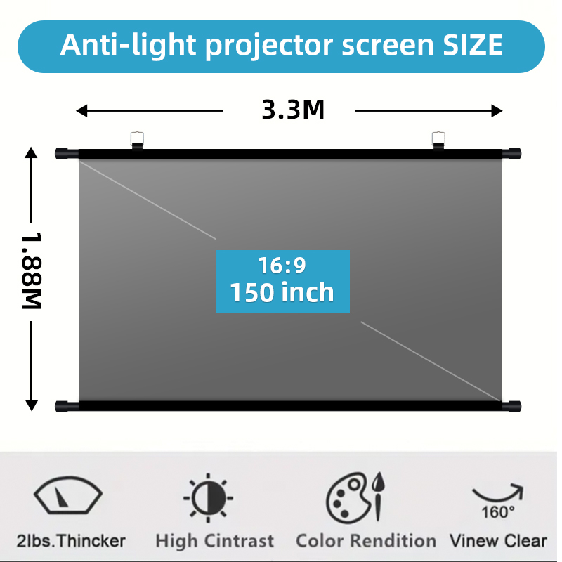 หน้าจอโปรเจคเตอร์ขนาด 150 นิ้ว - Home Cinema Rack บทวิจารณ์และราคา