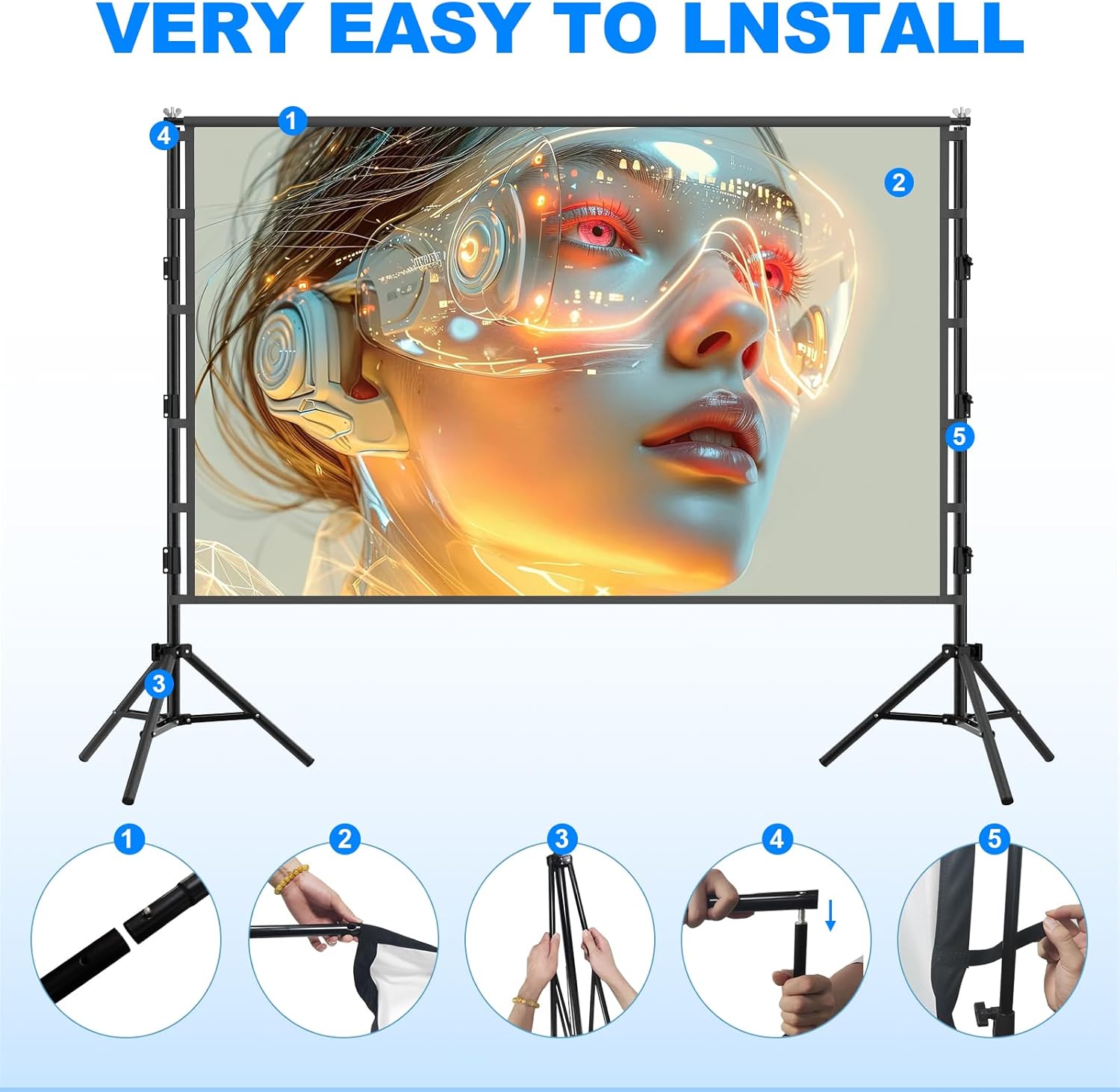 VEIDADZ จอโปรเจคเตอร์พร้อมขาตั - Home Cinema Rack บทวิจารณ์และราคา